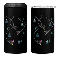 Funny Pixel Ski Snowboard Winter Sport Game Lover 4 in 1 Can Cooler Tumbler - Wonder Print Shop