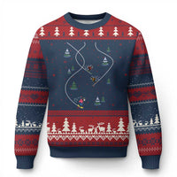 Funny Pixel Ski Snowboard Winter Sport Game Lover Ugly Christmas Sweater - Wonder Print Shop
