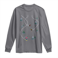 Funny Pixel Ski Snowboard Winter Sport Game Lover Long Sleeve Shirt - Wonder Print Shop