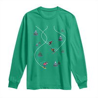 Funny Pixel Ski Snowboard Winter Sport Game Lover Long Sleeve Shirt - Wonder Print Shop