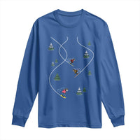 Funny Pixel Ski Snowboard Winter Sport Game Lover Long Sleeve Shirt - Wonder Print Shop