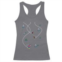 Funny Pixel Ski Snowboard Winter Sport Game Lover Racerback Tank Top - Wonder Print Shop