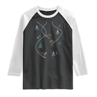 Funny Pixel Ski Snowboard Winter Sport Game Lover Raglan Shirt - Wonder Print Shop