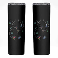 Funny Pixel Ski Snowboard Winter Sport Game Lover Skinny Tumbler - Wonder Print Shop
