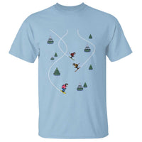 Funny Pixel Ski Snowboard Winter Sport Game Lover T Shirt - Wonder Print Shop