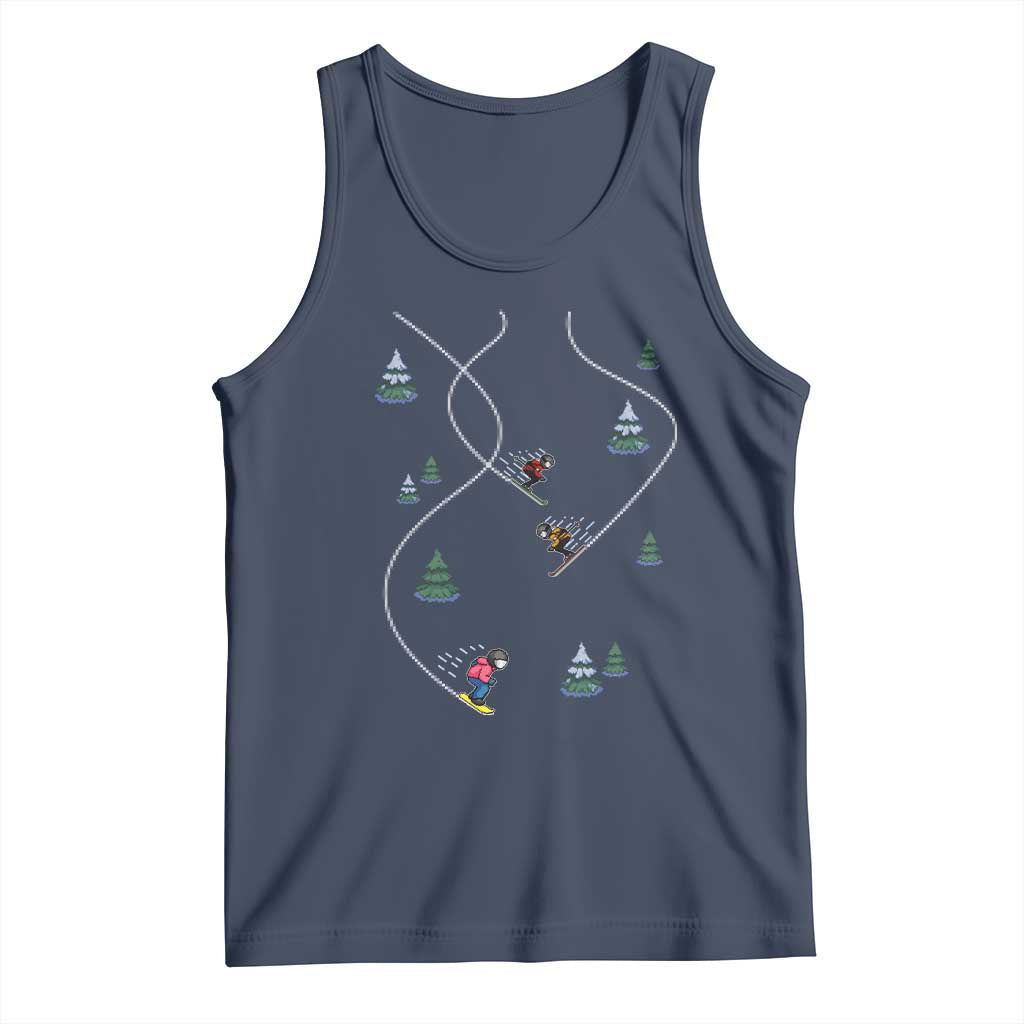 Funny Pixel Ski Snowboard Winter Sport Game Lover Tank Top - Wonder Print Shop