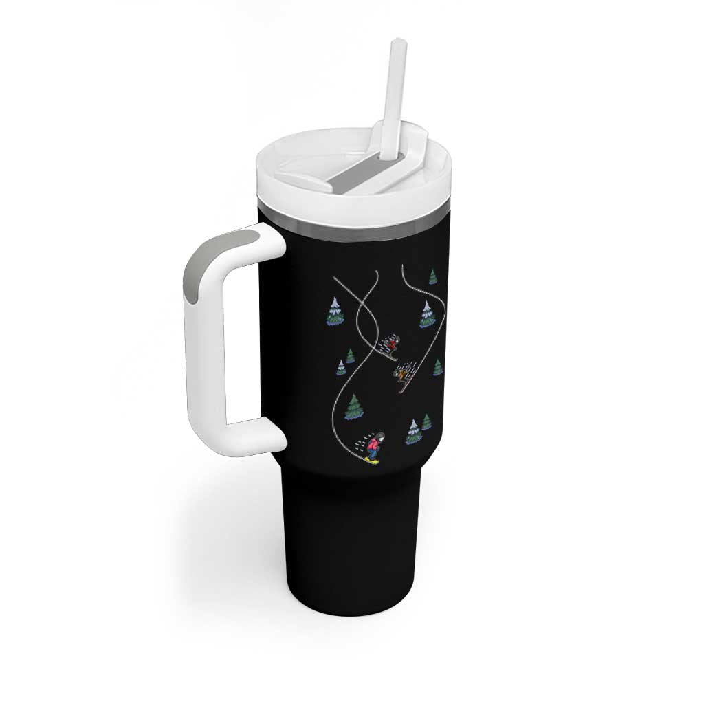 Funny Pixel Ski Snowboard Winter Sport Game Lover Tumbler With Handle - Wonder Print Shop
