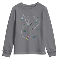 Funny Pixel Ski Snowboard Winter Sport Game Lover Youth Sweatshirt - Wonder Print Shop