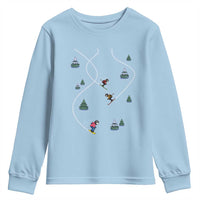 Funny Pixel Ski Snowboard Winter Sport Game Lover Youth Sweatshirt - Wonder Print Shop