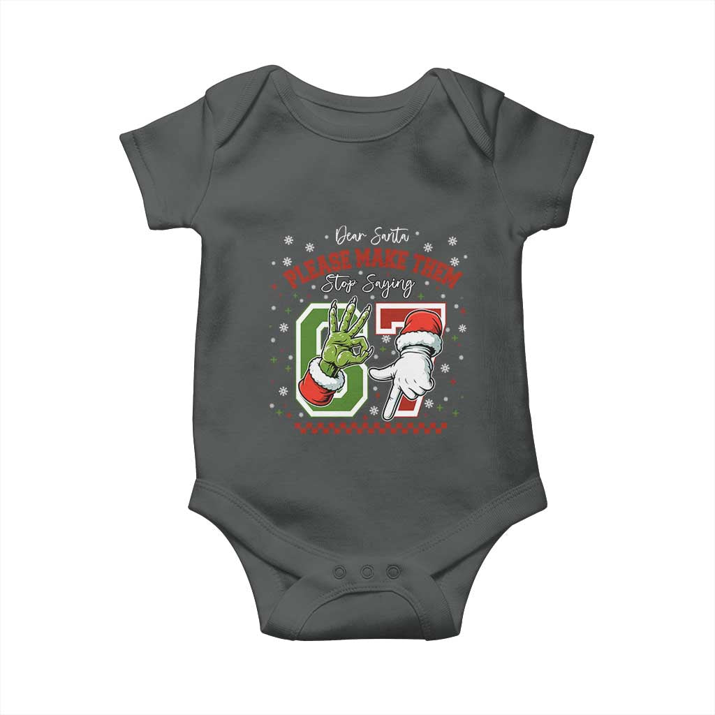 Funny Dear Santa Please Make Them Stop Saying 67 Christmas Baby Onesie Six Seven Meme Xmas - Wonder Print Shop