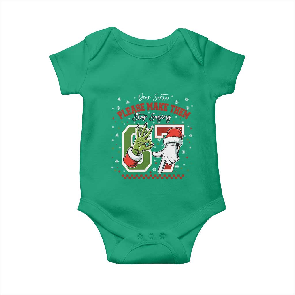 Funny Dear Santa Please Make Them Stop Saying 67 Christmas Baby Onesie Six Seven Meme Xmas - Wonder Print Shop