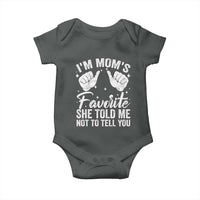 I Am Moms Favorite She Told Me Not To Tell You Baby Onesie - Wonder Print Shop