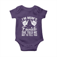 I Am Moms Favorite She Told Me Not To Tell You Baby Onesie - Wonder Print Shop