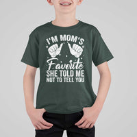 I Am Moms Favorite She Told Me Not To Tell You T Shirt For Kid - Wonder Print Shop