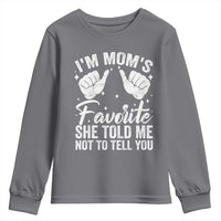 I Am Moms Favorite She Told Me Not To Tell You Youth Sweatshirt - Wonder Print Shop