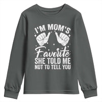 I Am Moms Favorite She Told Me Not To Tell You Youth Sweatshirt - Wonder Print Shop