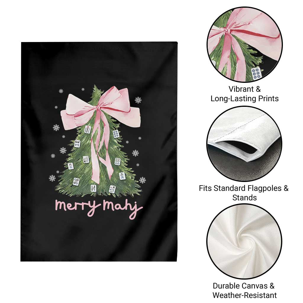 Funny Christmas Mahjong Garden Flag Merry Mahj Xmas Tree Gambling Chinese Game - Wonder Print Shop