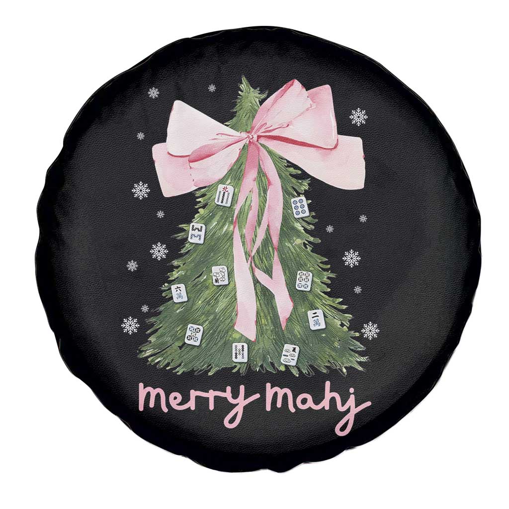Funny Christmas Mahjong Spare Tire Cover Merry Mahj Xmas Tree Gambling Chinese Game - Wonder Print Shop