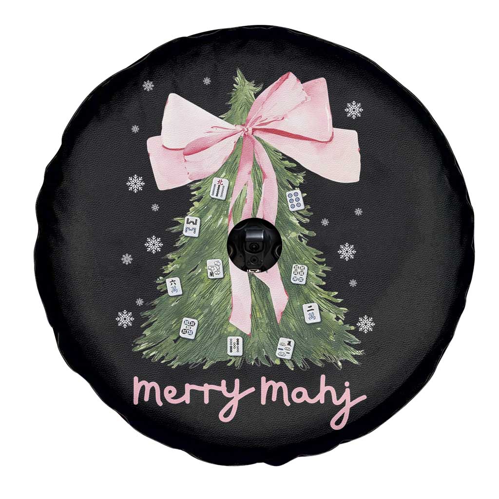 Funny Christmas Mahjong Spare Tire Cover Merry Mahj Xmas Tree Gambling Chinese Game - Wonder Print Shop