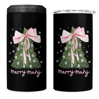 Funny Christmas Mahjong 4 in 1 Can Cooler Tumbler Merry Mahj Xmas Tree Gambling Chinese Game - Wonder Print Shop