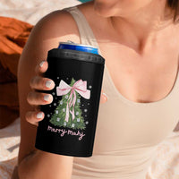 Funny Christmas Mahjong 4 in 1 Can Cooler Tumbler Merry Mahj Xmas Tree Gambling Chinese Game - Wonder Print Shop