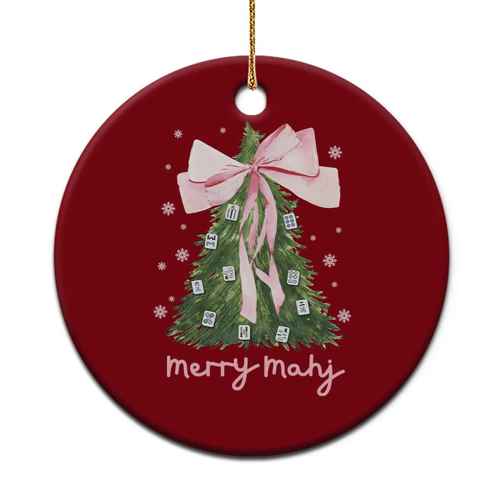 Funny Christmas Mahjong Ceramic Ornament Merry Mahj Xmas Tree Gambling Chinese Game - Wonder Print Shop