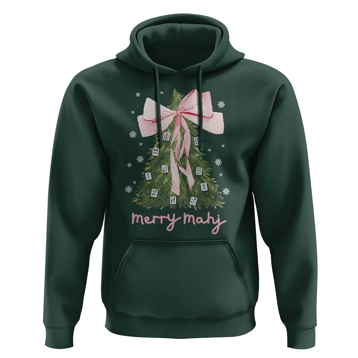 Funny Christmas Mahjong Hoodie Merry Mahj Xmas Tree Gambling Chinese Game - Wonder Print Shop