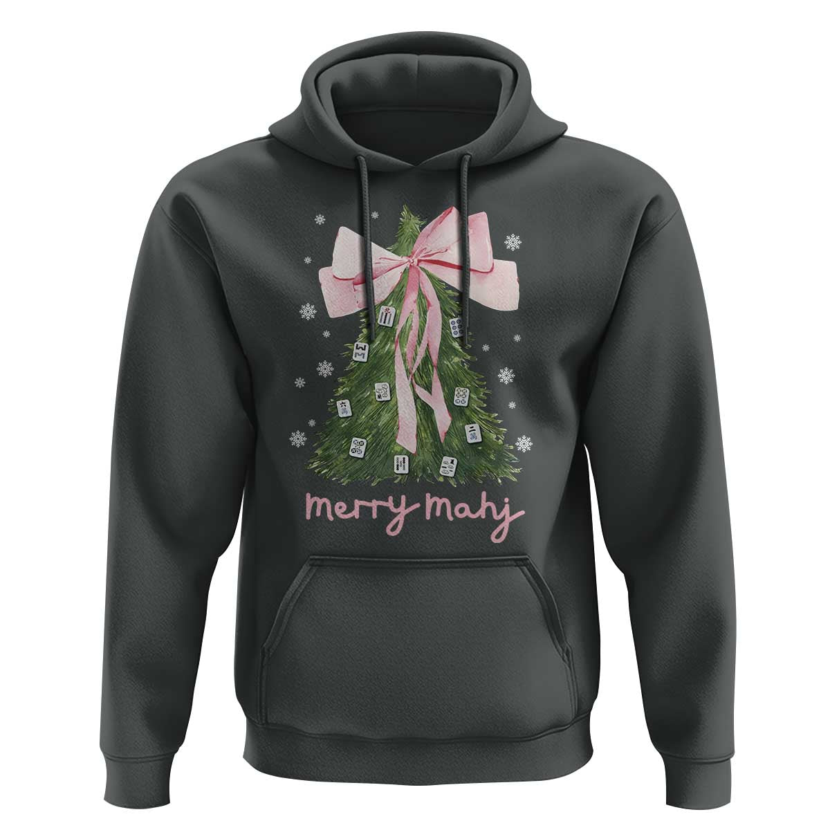 Funny Christmas Mahjong Hoodie Merry Mahj Xmas Tree Gambling Chinese Game - Wonder Print Shop