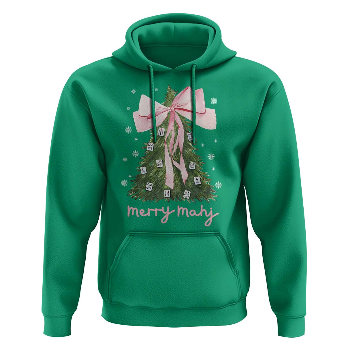 Funny Christmas Mahjong Hoodie Merry Mahj Xmas Tree Gambling Chinese Game - Wonder Print Shop