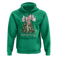 Funny Christmas Mahjong Hoodie Merry Mahj Xmas Tree Gambling Chinese Game - Wonder Print Shop