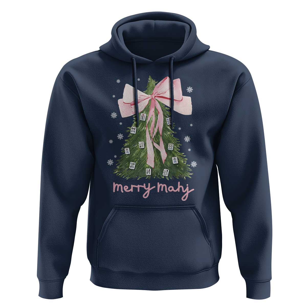 Funny Christmas Mahjong Hoodie Merry Mahj Xmas Tree Gambling Chinese Game - Wonder Print Shop