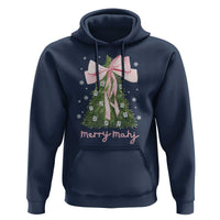 Funny Christmas Mahjong Hoodie Merry Mahj Xmas Tree Gambling Chinese Game - Wonder Print Shop