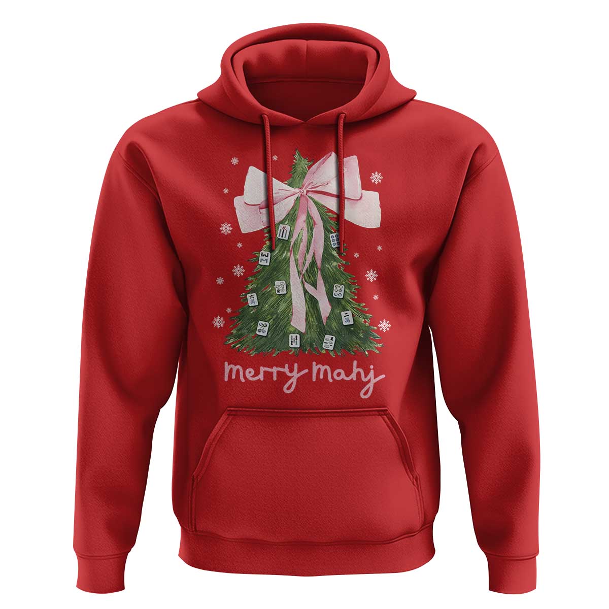 Funny Christmas Mahjong Hoodie Merry Mahj Xmas Tree Gambling Chinese Game - Wonder Print Shop