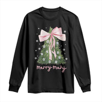 Funny Christmas Mahjong Long Sleeve Shirt Merry Mahj Xmas Tree Gambling Chinese Game - Wonder Print Shop