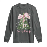 Funny Christmas Mahjong Long Sleeve Shirt Merry Mahj Xmas Tree Gambling Chinese Game - Wonder Print Shop