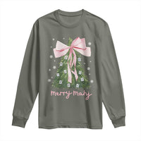 Funny Christmas Mahjong Long Sleeve Shirt Merry Mahj Xmas Tree Gambling Chinese Game - Wonder Print Shop