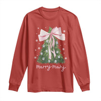 Funny Christmas Mahjong Long Sleeve Shirt Merry Mahj Xmas Tree Gambling Chinese Game - Wonder Print Shop