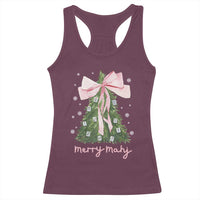 Funny Christmas Mahjong Racerback Tank Top Merry Mahj Xmas Tree Gambling Chinese Game - Wonder Print Shop
