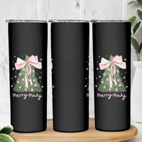 Funny Christmas Mahjong Skinny Tumbler Merry Mahj Xmas Tree Gambling Chinese Game - Wonder Print Shop