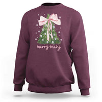 Funny Christmas Mahjong Sweatshirt Merry Mahj Xmas Tree Gambling Chinese Game - Wonder Print Shop