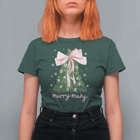 Funny Christmas Mahjong T Shirt For Women Merry Mahj Xmas Tree Gambling Chinese Game - Wonder Print Shop