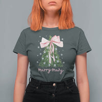 Funny Christmas Mahjong T Shirt For Women Merry Mahj Xmas Tree Gambling Chinese Game - Wonder Print Shop