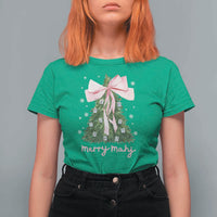Funny Christmas Mahjong T Shirt For Women Merry Mahj Xmas Tree Gambling Chinese Game - Wonder Print Shop