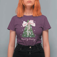 Funny Christmas Mahjong T Shirt For Women Merry Mahj Xmas Tree Gambling Chinese Game - Wonder Print Shop