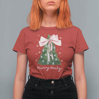 Funny Christmas Mahjong T Shirt For Women Merry Mahj Xmas Tree Gambling Chinese Game - Wonder Print Shop
