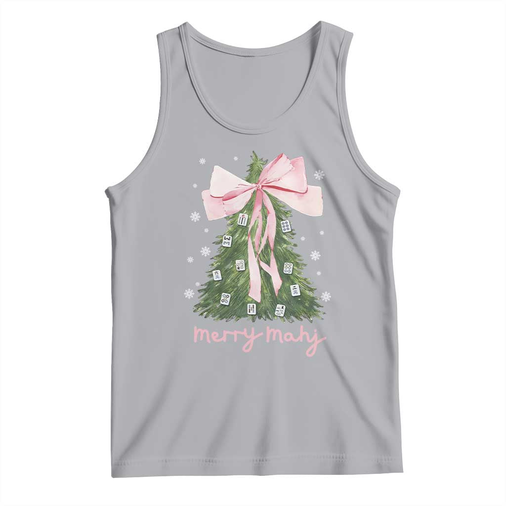 Funny Christmas Mahjong Tank Top Merry Mahj Xmas Tree Gambling Chinese Game - Wonder Print Shop