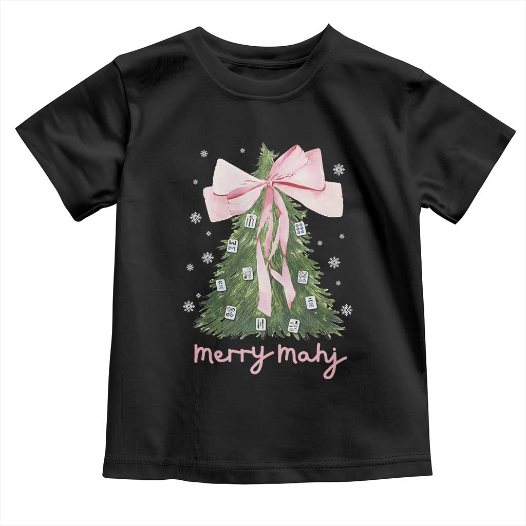 Funny Christmas Mahjong Toddler T Shirt Merry Mahj Xmas Tree Gambling Chinese Game - Wonder Print Shop