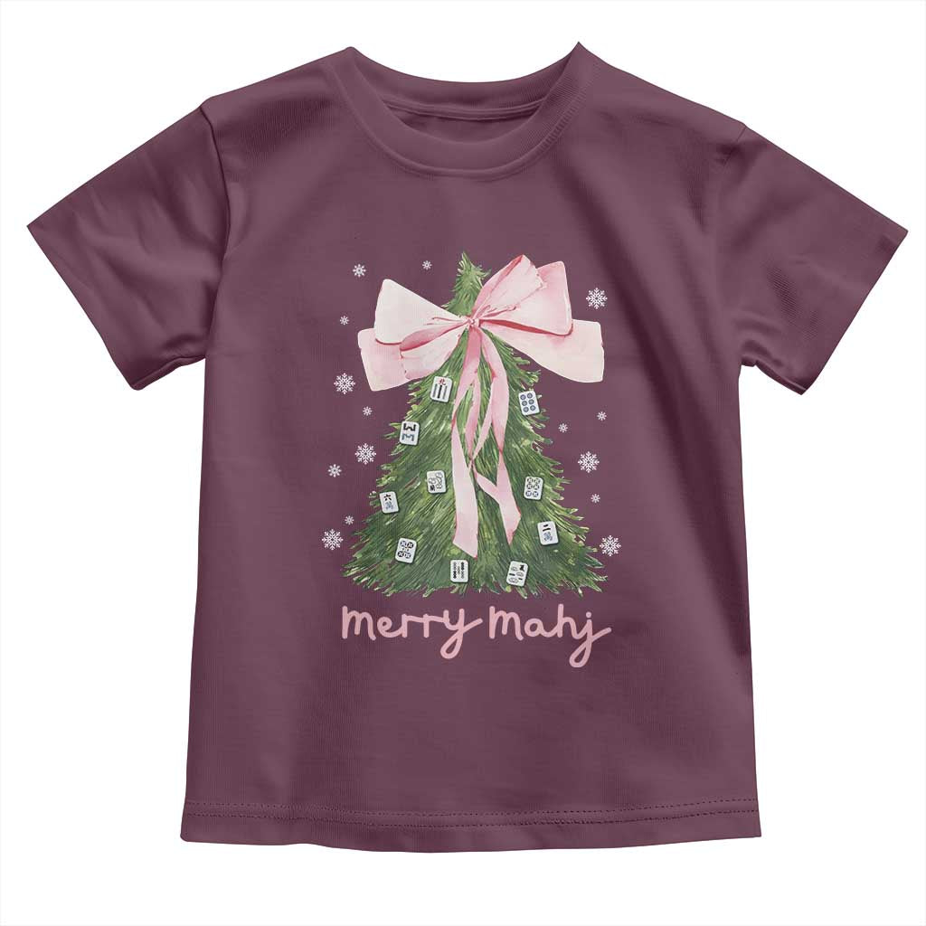 Funny Christmas Mahjong Toddler T Shirt Merry Mahj Xmas Tree Gambling Chinese Game - Wonder Print Shop