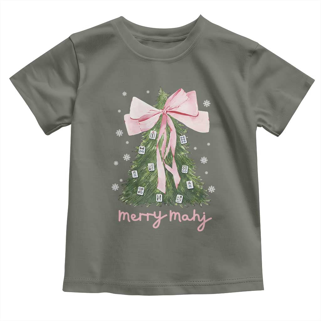 Funny Christmas Mahjong Toddler T Shirt Merry Mahj Xmas Tree Gambling Chinese Game - Wonder Print Shop