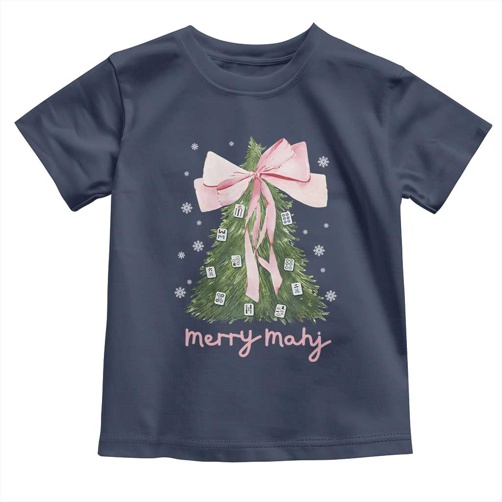 Funny Christmas Mahjong Toddler T Shirt Merry Mahj Xmas Tree Gambling Chinese Game - Wonder Print Shop